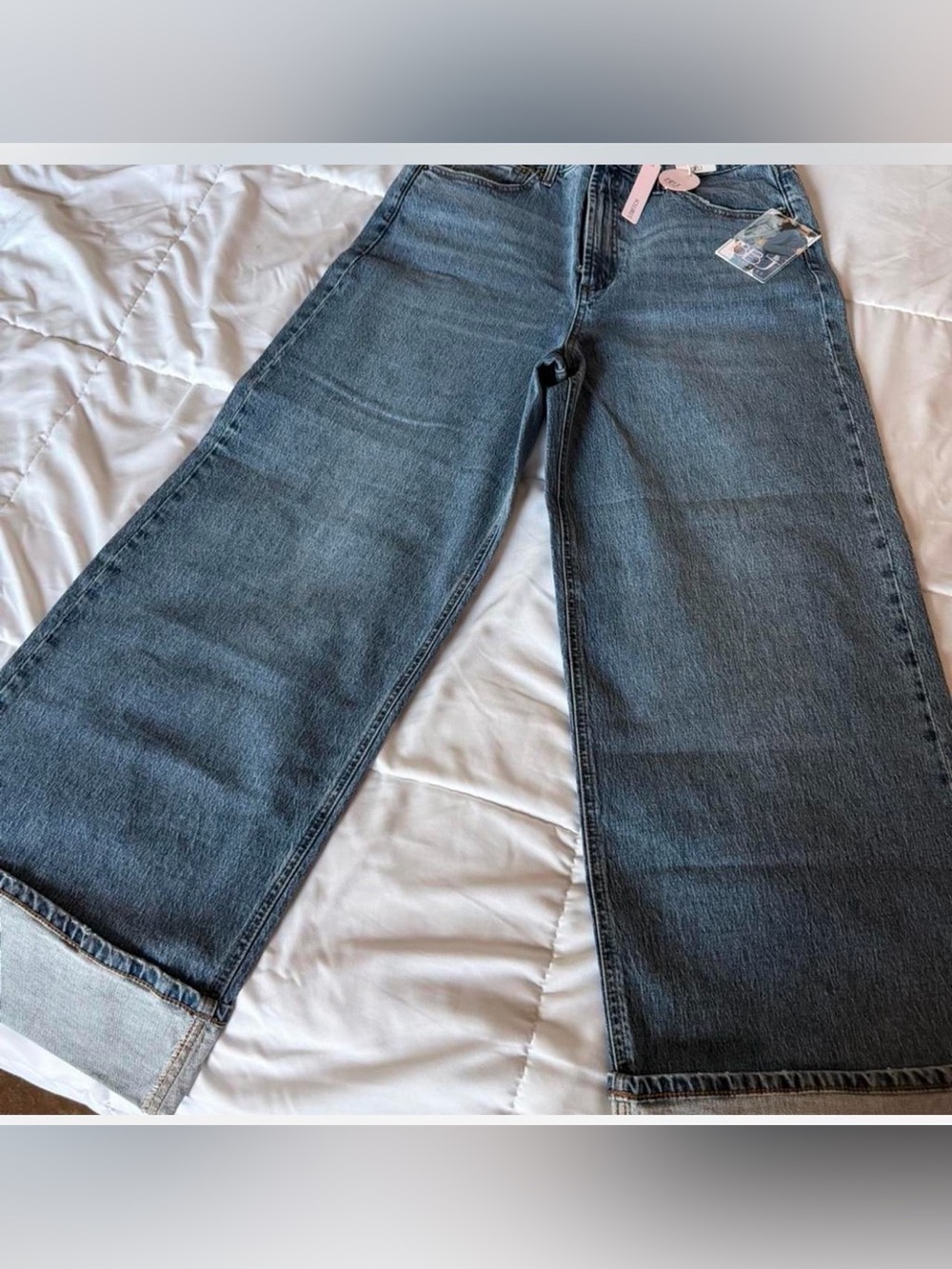 Source Unknown Wide-Leg Jeans in Medium Blue Denim